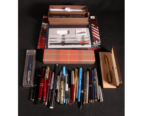Collection of Vintage pens including Mont Blanc 22, Dunhil, Cross, Parker and others
Provenance The Late Ivor Guild, The New 