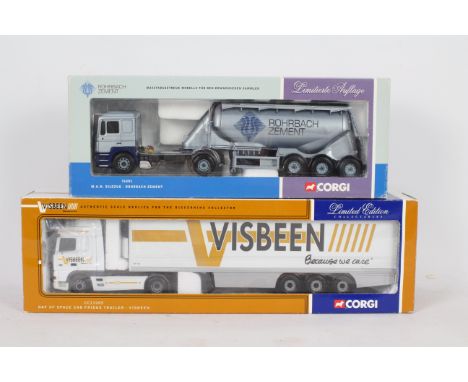 Corgi - Two boxed Limited Edition 1:50 scale diecast model trucks from Corgi. Lot consists of CC13205 DAF XF Space Cab Fridge