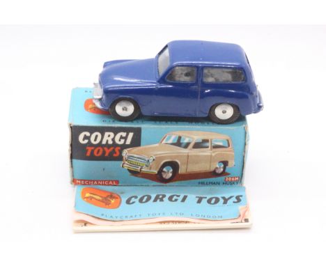 Corgi - A rare boxed Corgi Mechanical Hillman Husky in dark blue # 206M. This model appears in Very Good condition with minim