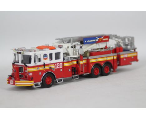 Code 3 Collectibles - An unboxed Seagrave Aerialscope Ladder 120 in FDNY livery in 1:64 scale # 12737, it is one of only 3000