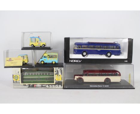 Norev, Schuco, Oxford Diecast, Corgi - Five boxed diecast model in various scales. Lot includes Norev 1:43 #530022 Chausson A