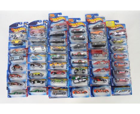 Hot Wheels - 50 x unopened carded models from the early 2000s including Crooze Batmobile # C2745, Hummer H3 # G6719, Power Sa
