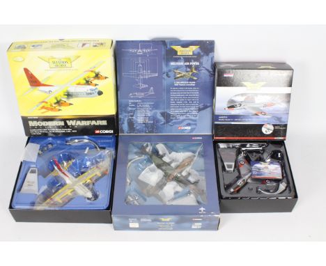 Corgi Aviation Archive - Three boxed Limited Edition diecast model military aircraft. Lot consists of AA32712 1:72 Hawker Hun