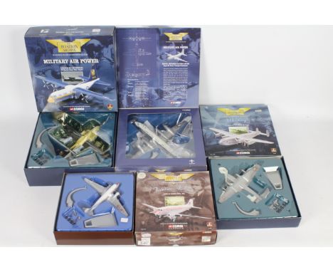 Corgi Aviation Archive - Four boxed 1:144 scale diecast model aircraft from various CAA ranges. Lot consists of 'Military Air