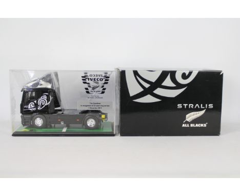 Eligor - A boxed Eligor 1:24 scale Iveco Stralis 'All Blacks New Zealand Official Global Sponsor' model truck. The truck appe