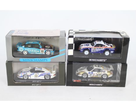 Minichamps - Four boxed 1:43 scale model sports cars from Minichamps. Lot consists of Limited Edition #400866285 Porsche 959 