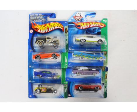 Hot Wheels - Treasure Hunt - 8 x unopened models from the Treasure Hunt series, 59 Cadillac # J3284, Plymouth Road Runner # M