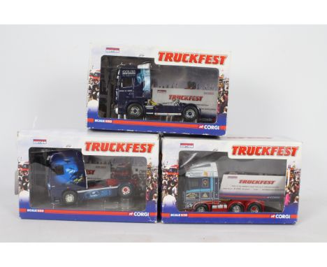 Corgi - Three boxed Corgi Limited Edition 'Truckfest' 1:50 scale diecast tractor units. Lot consists of CC13714 Scania R Seri