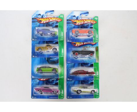 Hot Wheels - Treasure Hunt - 8 x unopened carded models from the sought after Treasure Hunt series, 64 Buick Riviera # M6976,