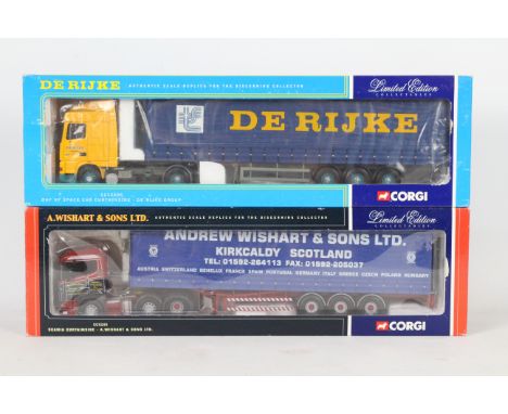 Corgi - Two boxed 1:50 scale Limited Edition diecast trucks from Corgi. Lot consists of CC13204 DAF XF Space Cab Curtainside 