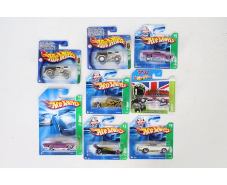 Hot Wheels - Treasure Hunt - 8 x unopened models, Qombee # M6972, Drift King # M6977, Plymouth Road Runner # M6968, Dan Wheld