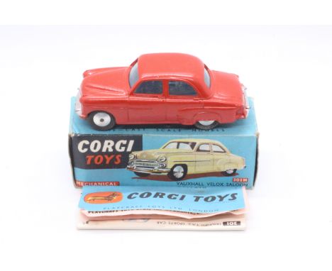 Corgi - A rare boxed Corgi Mechanical Vauxhall Velox in red # 203M. The model shows little signs of play use and still has th