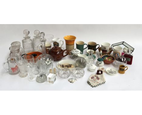 A large mixed lot of glass and ceramics to include Hammersley, Denby Greenwheat, Royal Worcester, Wedgwood, Poole, Shelley et