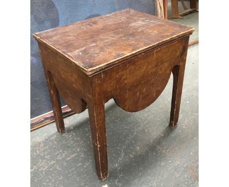 A scumble painted Georgian commode stool, the square section legs with inner chamfer, 54x42x55cmH 