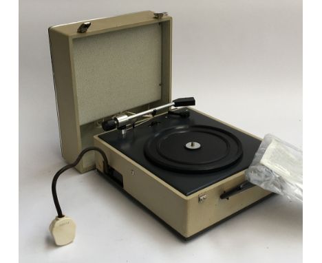An Oscar 'Cascade' portable record player 