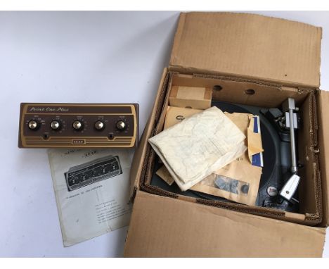 A HJ Leak &amp; Co. point one plus amplifier; together with a boxed Garrard SP25 turntable, with spare head, fulcrum weights,