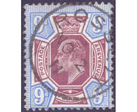GREAT BRITAIN STAMPS : 1911 9d Reddish Purple and Light Blue. Superb used , with CDS cancel