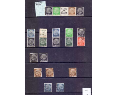 GERMANY THIRD REICH STAMPS : Collection on stock pages in ring binder with useful stamps spotted throughout inc miniature she