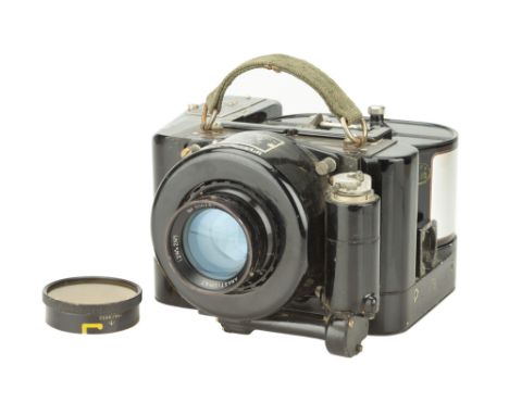 A Vinten F.95 Aerial Camera, 1975-77, black, serial no. 123, with Taylor Hobson Anastigmat f/2 4" lens, black, serial no. 536