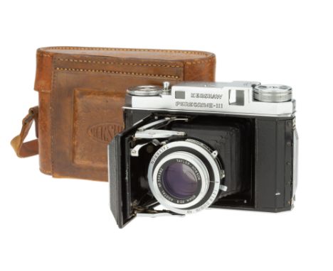 A Kershaw Peregrine III Rangefinder Camera, 1948, chrome, serial no. 4/25796, with Taylor Hobson Adotal f/2.8 80mm lens, chro
