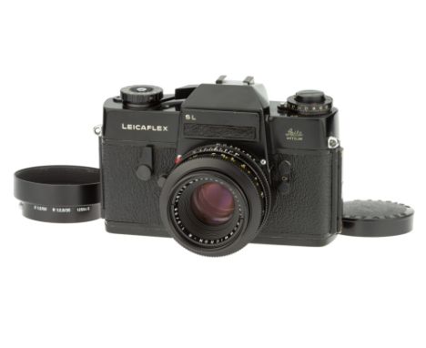 A Leica Leicaflex SL SLR Camera, 1969, black, serial no. 1217876, with Leitz Summicron-R f/2 50mm lens, 1969, black, serial n