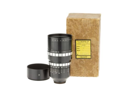 A J. H. Dallmeyer f/1.9 3" Lens, black, serial no. 587253, body, E, elements, VG-E, in maker's box