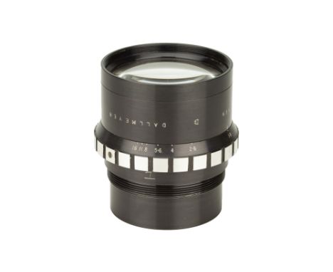 A Dallmeyer Rareac f/1.9 102mm Lens, black, serial no. 704369, body, VG-E, iris remove, elements, VG, some very light interna