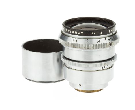 A Dallmeyer Speed f/1.5 2" Lens, chrome, serial no. 344170, body, VG, elements, G-VG, some cleaning marks to the front elemen