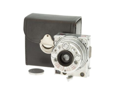 A Pre-Production LeCoultre & Cie Compass Camera, 1936/37, chrome serial no. 1015, with unmarked lens, body, VG, shutter worki