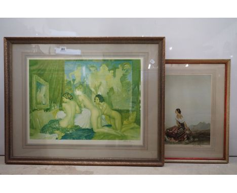 Two Signed William Russell Flint Print including Esperanza, both signed in pencil to margin, largest image 46cm x 64cm, frame