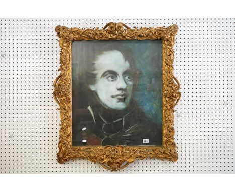 Oil Painting Portrait of Napoleon, 68cm x 58cm, ornate gilt effect framed and glazed 