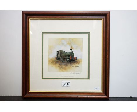 David Shepherd Print ' The East Somerset Railway, Andrew Barclay 1398 ' Lord Fisher ' at Cranmore, signed in pencil to margin