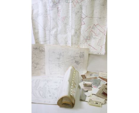 Mixed ephemera to include maps, cigarette cards, hunting prints etc 