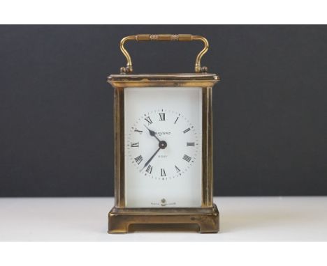 A Bayard 8 Day French carriage clock in brass case with bevelled glass panels. 