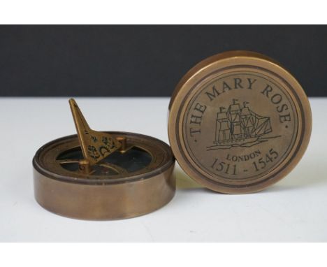 Brass compass and sundial 