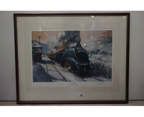 Terence Cuneo, Signed Limited Edition Print titled ' Sir Nigel Gresley ' no. 1/100, image measures 36cm x 56cm, framed and gl