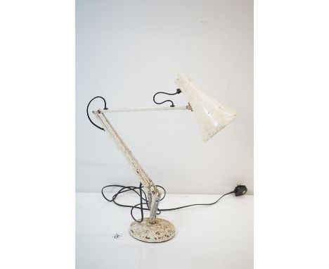 A vintage white Herbert Terry angle poise desk lamp. 