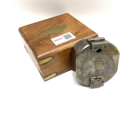 C.S.A. Stanley London 'Brinton Compass MKI 1862', housed in a wooden box with brass plaque to the lid reading 'Brinton Compas