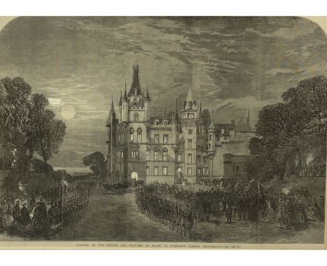 Framed Print: Arrival of the Prince and Princess of Wales at Dunrobin Castle, Sutherland. Scotland, 1866. 