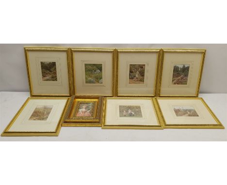 Set ten prints after Helen Allingham, a similar set of seven, and a further print of a lady (18)