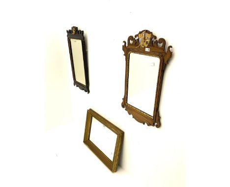 Two Chippendale style wall mirrors and a gilt framed wall mirror