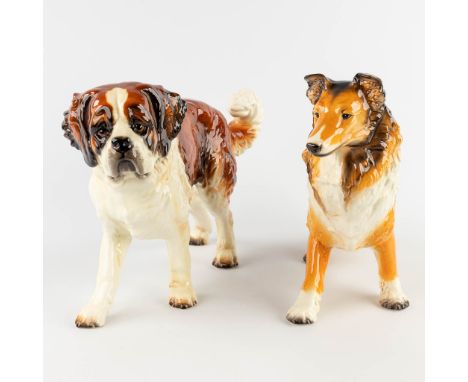 Goebel porcelain, 'Lassie &amp; Saint Bernard'.Lassie: 3002340Saint Bernard: 3002635 Saint bernard has a hairline crack or re