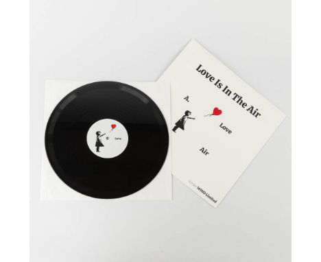 BANKSY (1974) 'Love is in the air', offset print on 33T record and record sleeve (numbered 43/100)AttributedThis work does no