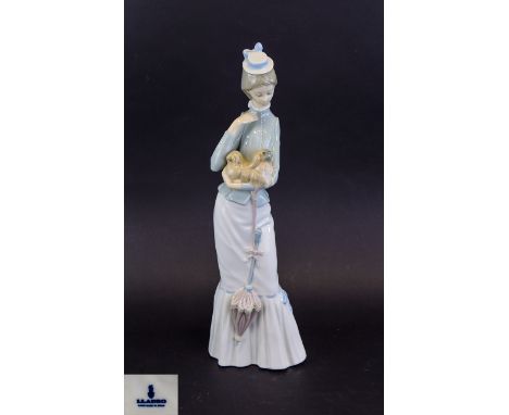 Lladro Tall Figurine ' My Dog ' Model No 4893. Issued 1974 - 2000. Height 14.5 Inches, Mint Condition. 