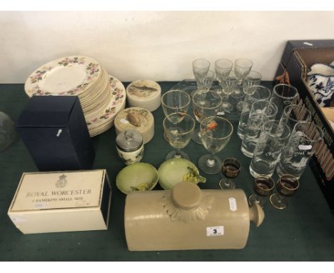 A quantity of Royal imperial china, Worcester and glassware