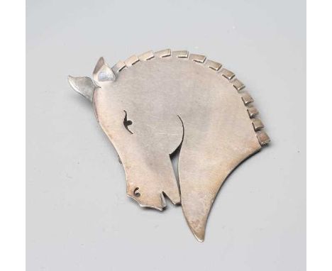 A GEORG JENSEN SILVER HORSE HEAD BROOCH designed by Arno Malinowski, stamped and numbered 90 (Est. plus 24% premium inc. VAT)