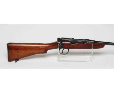 A LEE ENFIELD TYPE .410 BOLT ACTION SHOTGUN, with 25 1/2" barrel, front bead sight, rear groove sight, manual safety and waln