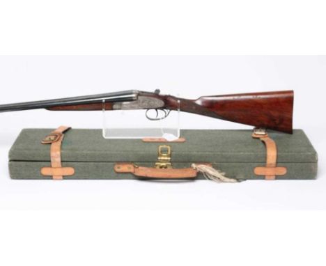 A VISCOUNT 20 BORE SIDE BY SIDE SHOTGUN, with 27 3/4" barrels, selective ejectors, automatic safety, side plates etched with 
