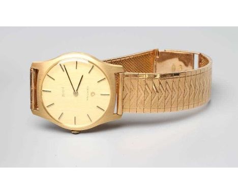 A GENTLEMAN'S 18CT GOLD CERTINA WRISTWATCH, the matt gilt dial with metal batons inscribed Jubile, the seventeen jewel moveme