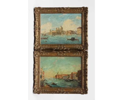 ALBERTO TERRINI (Italian 19/20th century) Venetian Scenes, a pair, signed, oil on canvas, 11 3/4" x 15 3/4", gilt frames (Ill